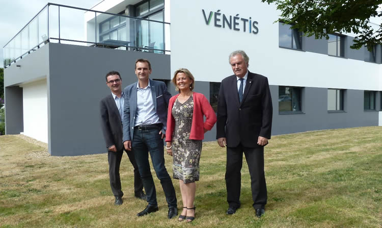 De gauche à droite, Franck Delalande, (directeur de Vénétis), Jérôme Bazin, (président), Christine Ropers, (vice-présidente) et Loïc Pilorget (président sortant)