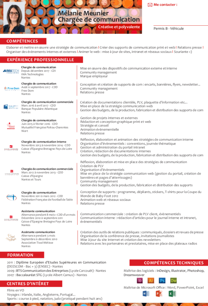 CV de Mélanie Meunier Chargée de communication Vénétis