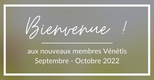 Bienvenue Septembre Octobre 2022